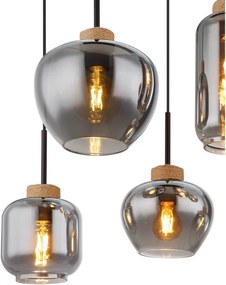 Globo 15549-6H - Lustru suspendat pe cablu MATT 6xE27/40W/230V, negru