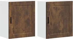 vidaXL Dulapuri de bucatarie 2 buc Porto Lemn prelucrat stejar afumat