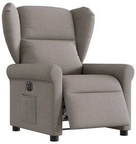 vidaXL Fotoliu rabatabil electric, gri taupe, material textil