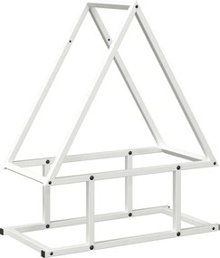 vidaXL Suport pentru lemne de foc alb 50x25x60 cm Oțel laminat la rece