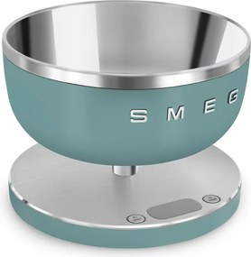 Cantar de bucatarie Smeg Collezione KSC01EGMWW, Pana la 5 kg/5 l, Functie TARA, Afisaj LED, Baza antiderapanta, Baterie incarcabila, Verde smarald