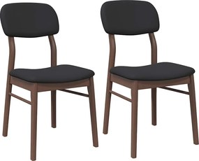 vidaXL Scaune sufragerie cu perne 2 buc. cauciuc din lemn masiv maro