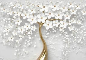 Fototapet - Copac și flori albe (152,5x104 cm), în 8 de alte dimensiuni noi