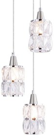 Lustra moderna cu 3 pendule WOLLI nichel/transparent 15760-3 GL