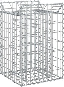 vidaXL Pat ridicat din gabion Argintiu 50 x 50 x 80 cm Oțel Galvanizat