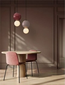 Pendul LED decorativ portelan mocha, sticla alb, NOESIS