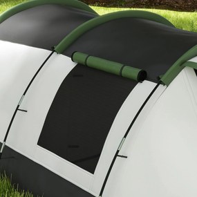 Outsunny Cort de camping familial 3-4 pers. - cort tunel cu foișor impermeabil 3000 mm ușor de ventilat | Aosom Romania