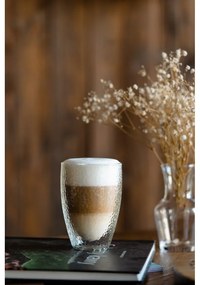 Set de 2 pahare cu pereți dubli Vialli Design Allessia, 350 ml