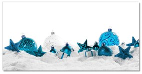 Tablou pe sticla acrilica Crăciun de Crăciun, ornamente de zăpadă