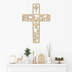 DUBLEZ | Cruce din lemn sculptată - Betleem