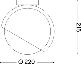 Ideal Lux - Plafonieră BLOOM 1xE27/42W/230V Ø 22 cm, auriu/bej fumuriu