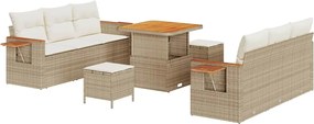 vidaXL Set de canapele pentru grădină 11 pcs Bej și crem poliratan