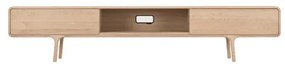 Comodă TV din lemn masiv de stejar cu 2 sertare Gazzda Fawn