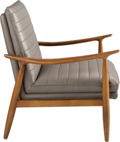 Fotoliu design LUX cu tapiterie din piele Dark grey