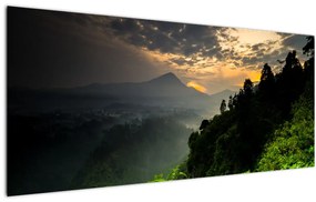 Tablou - peisaj montan verde (120x50 cm)
