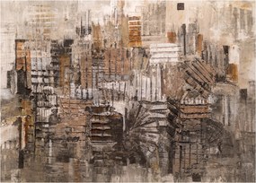 Tablou pe sticlă - Abstract, nuanțe maro (70x50 cm)