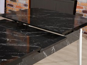 Masă sufragerie Pinava (negru + alb) (pentru 4 persoane). 1093743