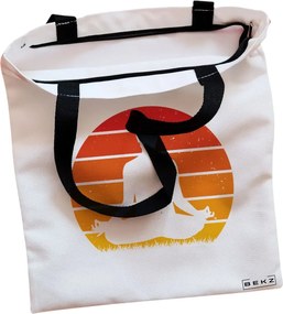Sacosa de Panza pentru Cumparaturi, Geanta Tote, Yoga 7, Cu fermoar, 38x34.5 cm, Alba, BEKZ®