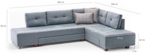Coltar Extensibil Petra Dreapta, 282 x 85 x 206 cm