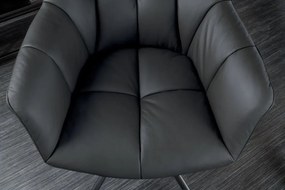 Set 2 scaune pivotante Papillon, piele neagra