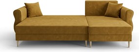Canapea extensibila de colt SILVIANO, mustar, reversibila, 230x140 cm