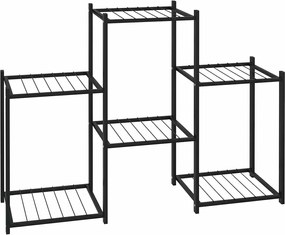 vidaXL Suport pentru flori, 83x25x60 cm, negru, fier