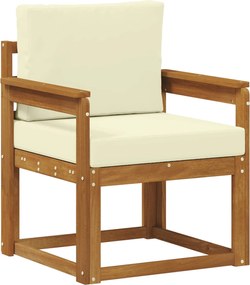 vidaXL Canapea de exterior Lemn de acacia solid și poliester natural
