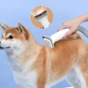 Aparat grooming animale de companie NEAKASA P2 Pro, 400W, 10500 Pa, 2 L, 5 duze, 3 trepte de aspiratie, Alb
