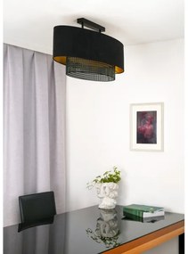 Lustră aplicată Duolla DOUBLE OVAL RATTAN 2xE27/15W/230V negru/ratan