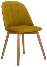 Scaun de dining BAKERI 86x48 cm galben/dub deschis