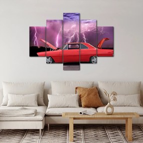 Tablou cu mașina roșie (150x105 cm)