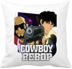 Perna Decorativa cu Cowboy Bebop 3, 40x40 cm, Alba, Mata, Husa Detasabila, Burduf