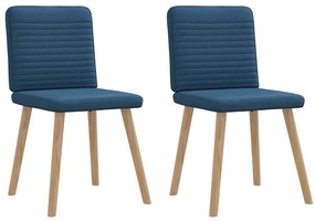 vidaXL Scaune de bucătărie, 2 buc., albastru, textil