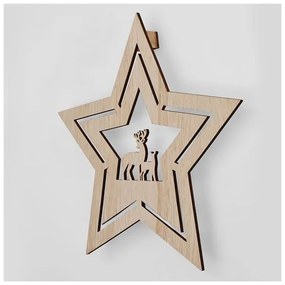 Decorațiune LED de Crăciun LED/2xAA lemn stea Solight 1V261