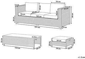 Set pentru grădină BELLEN (maro) (pentru 3 persoane). 1022983
