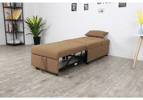 Fotoliu extensibil, material textil maro, OKSIN