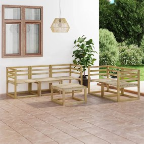 3065301 vidaXL Set mobilier de grădină, 6 piese, lemn de pin tratat verde