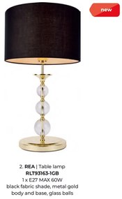 Veioza design elegant REA negru/auriu