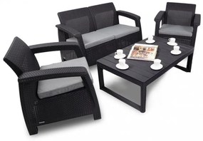 Set de mobilier de grădină Corfu Lyon II Duo 4+1 în culoarea grafit