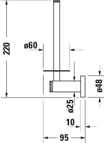 Duravit 99151000 - Suport pentru hârtie igienică D-CODE, crom lucios
