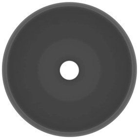 Chiuveta baie lux, gri inchis mat, 40x15 cm, ceramica, rotund matte dark grey