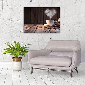 Tablou pe sticlă - Timp pentru cafea (70x50 cm)
