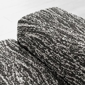 Huse bielastice UNIVERSO NOU dungi alb-negru fotoliu cu manere de lemn (l. 40 - 70 cm)