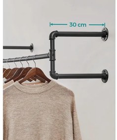 Set 2 buc. cuier de perete pentru umerașe LINEA, negru