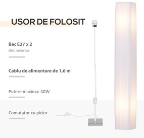 Lampa de Sol cu Veioza in Tesatura, Alb HOMCOM | Aosom Romania