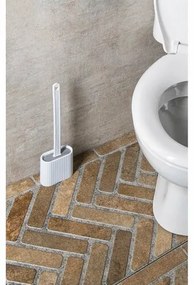 Perie din silicon AQUALINE TF010, de WC, murală/pe podea, alb