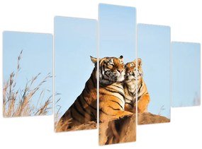 Tablou - Tigroaica cu pui (150x105 cm)