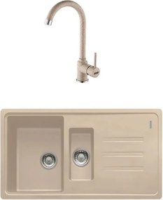 Set chiuveta bucatarie compozit Franke Malta Avena 1 cuva 1/2 cu picurator 97x50 cm finisaj bej mat cu Pola