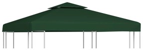 vidaXL Copertină rezervă acoperiș pavililion, verde, 3x3 m, 310 g/m²