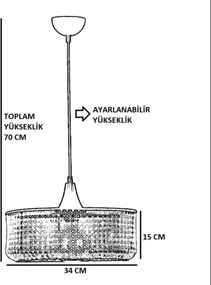 Lustra stil industrial lemn-metal,seria lx, homs,40008